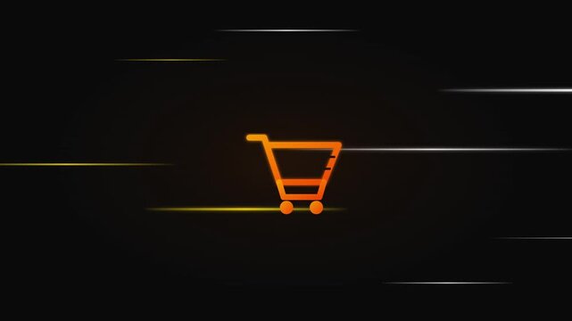 shopping cart ecommerce icon with fast moving retail lines