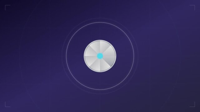 shutter camera lens icon with expanding focal ring geometry