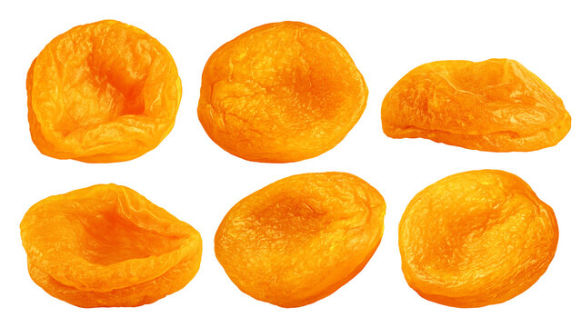 Dried apricot isolated, full depth of field