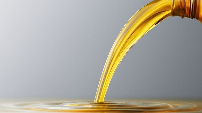 Golden motor oil pouring concept representing premium energy products