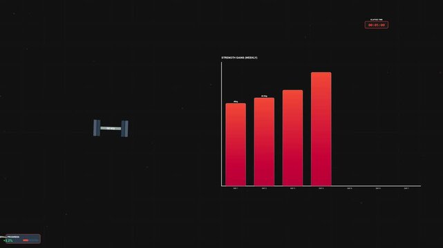 Man tracking fitness progress with strength training, workout log, 4K