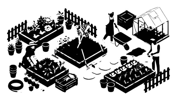 Assorted electronic components and tools on a dark surface Vector