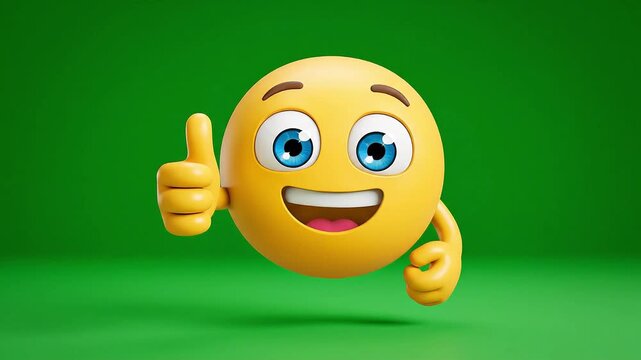 3D Smiley Emoji Thumbs Up Loop