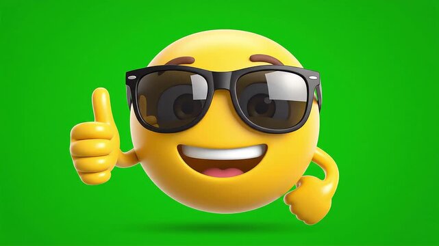 Sunglasses Emoji Thumbs Up Animation