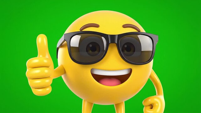 Emoji with Sunglasses Giving Thumbs Up