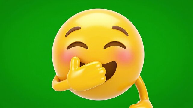 Face with Hand Over Mouth Laughing Emoji Animation