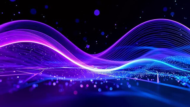 Abstract neon wave patterns
