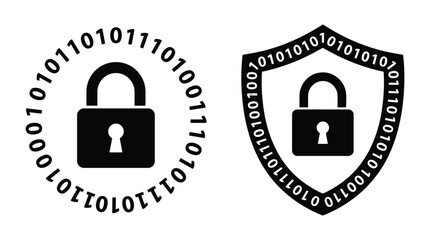 Minimalist Cybersecurity Padlock Shield Icon Set © FluxFrame