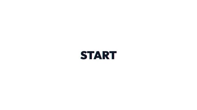 Start word typography with bold black letters displays a clean minimal aesthetic for this professional motion graphic animation video clip