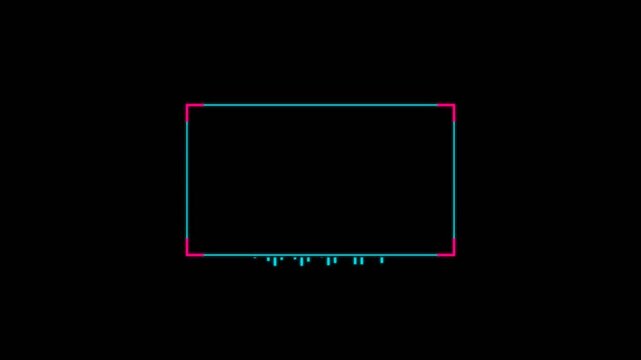 Neon blue and vibrant pink digital frame animation featuring sleek retro grid lines for modern overlay video motion graphic elements