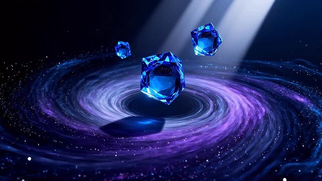 Blue gemstones in cosmic swirl