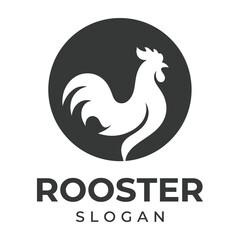 Minimalist Rooster Logo Design Featuring a Bold Bird Silhouette in a Dark Circle © MDZOSHEWER