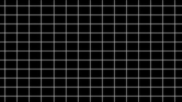 Black dark grid background animation. 4K Retro Motion Graphic Loop