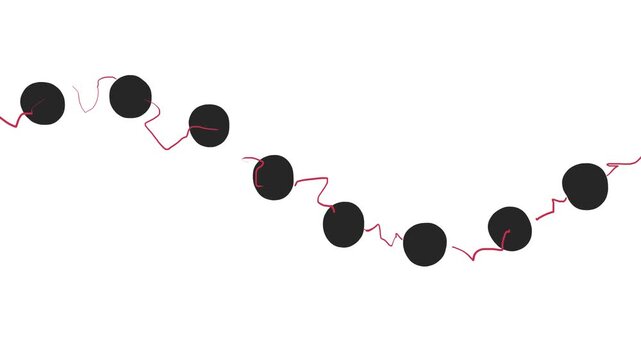 The atoms in the form of a chain ripple like the surface of water.