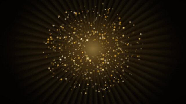 Cinematic Golden Particle Vortex Forming a Shimmering Heart