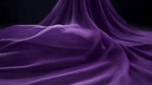 Flowing Purple Silk Fabric Drape Abstract Background Textile Texture Luxury Cloth Background for Fashion Design