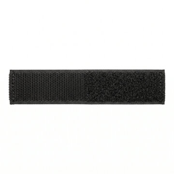 Black velcro strap isolated on white background  