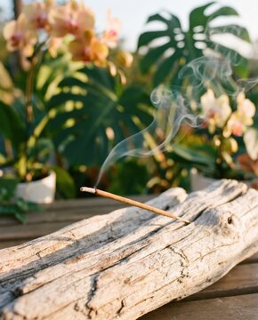 Incense Stick Orchid Driftwood Tropical Spa Wellness