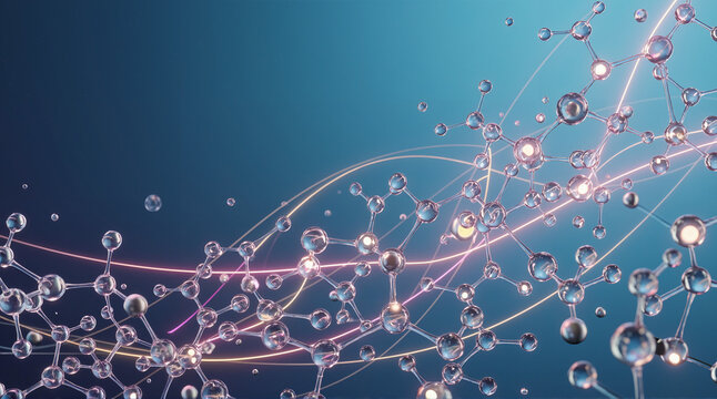 Abstract molecular network representing biotechnology innovation pharmaceutical research and life sciences background