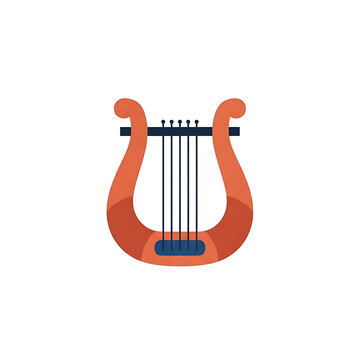 Classical Greek Lyre Harp Vector Icon for Music and Mythological Concept