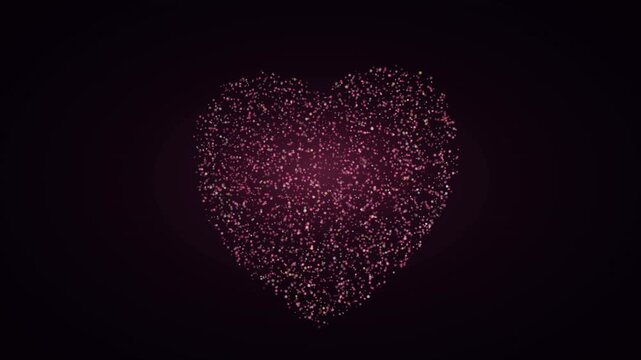 Giant Rotating Heart Contour Made of Swirling Light Dots