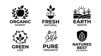 Fototapeta premium Eco friendly organic logo designs.