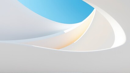 Obraz premium Abstract paper layers create flowing shapes. Soft colors blend, suggesting depth, light, minimalism. Clean design evokes calm feeling.