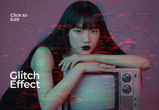 CRT Glitch Photo Effect