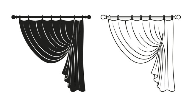 vector illustration of a curtain