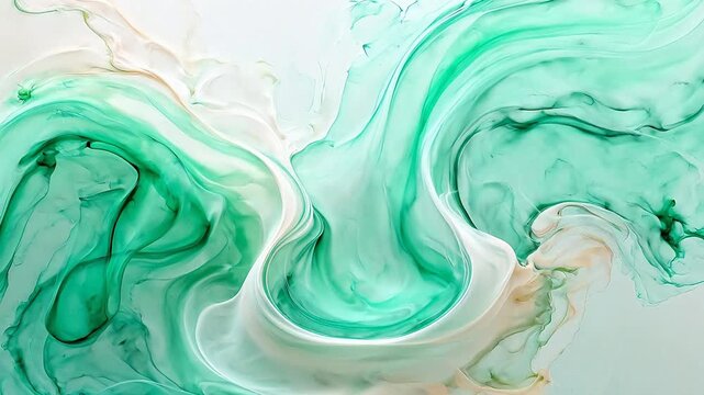 Abstract swirling patterns in green and white