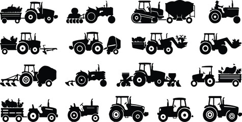 Thanksgiving tractor silhouette bundle © ALO
