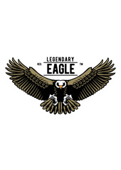 Fototapeta premium Legendary Eagle Vintage Retro Emblem Badge Illustration