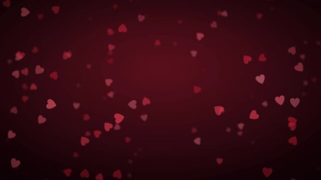 Gentle Soft Semi-Transparent Red Hearts Falling Like Snow