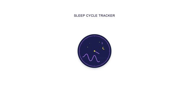 Sleep cycle moon and stars tracker flat animation loop