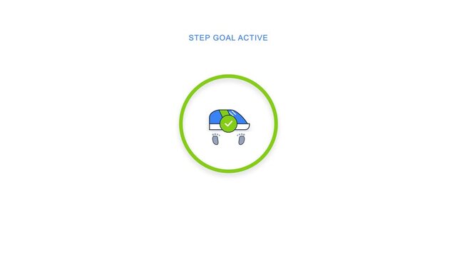 Step goal sneaker progress ring fitness health animation