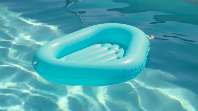 inflatable ring floating in clear blue water, relaxing and serene beach scene top-down perspective, commercial natural light clean background copy space modern design resource web banner.