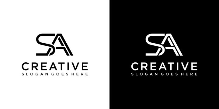 SA or AS initial letter logo design vector