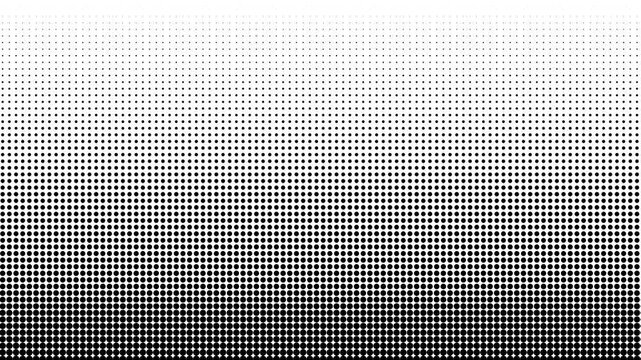Black halftone dot gradient abstract background with fading dots pattern on transparent background. Motion graphics of background video