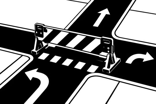 Clapperboard closed, in studio, with clapperboard, arrows, with plastic texture, from a top-down perspective, with black