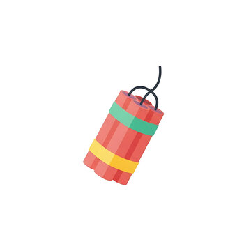 Red Dynamite Sticks Vector Icon for Explosive and Mining Concept