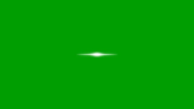 Bright white sparkle star animation on green screen with glowing lens flare. Perfect chroma key overlay for logo reveals, transitions, beauty, festive and VFX edits.