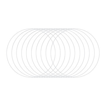 SEO Title:
overlapping circle chain pattern. repeating ellipse line design. horizontal ring sequence icon. abstract geometric vector transparent background
