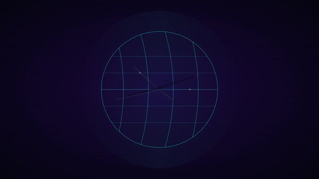 Spinning Global Network Icon with Connected Node Lines