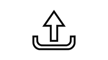 Fototapeta premium Minimalist black line upload icon isolated on white background