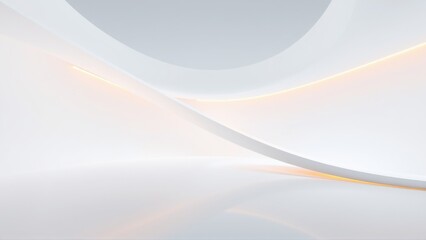 Obraz premium Abstract flowing shapes, soft light, minimal design. Smooth curves create elegant composition, warm tones accent cool whites.