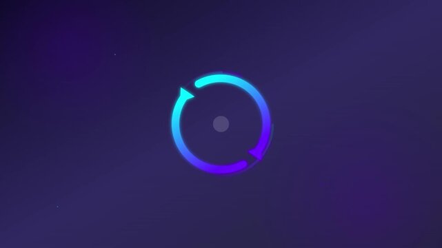 spinning refresh sync icon with gradient purple loops