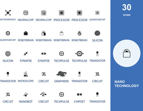 Cyber network icon set tech artificial intelligence computing database motherboard hardware engineering technology data vector graphic