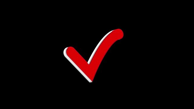 3D check mark icon, tick mark, approved sign