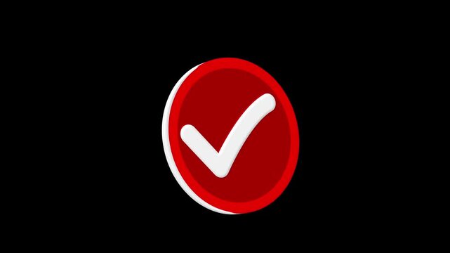 3D check mark icon, tick mark, approved sign