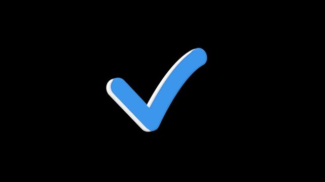 3D check mark icon, tick mark, approved sign